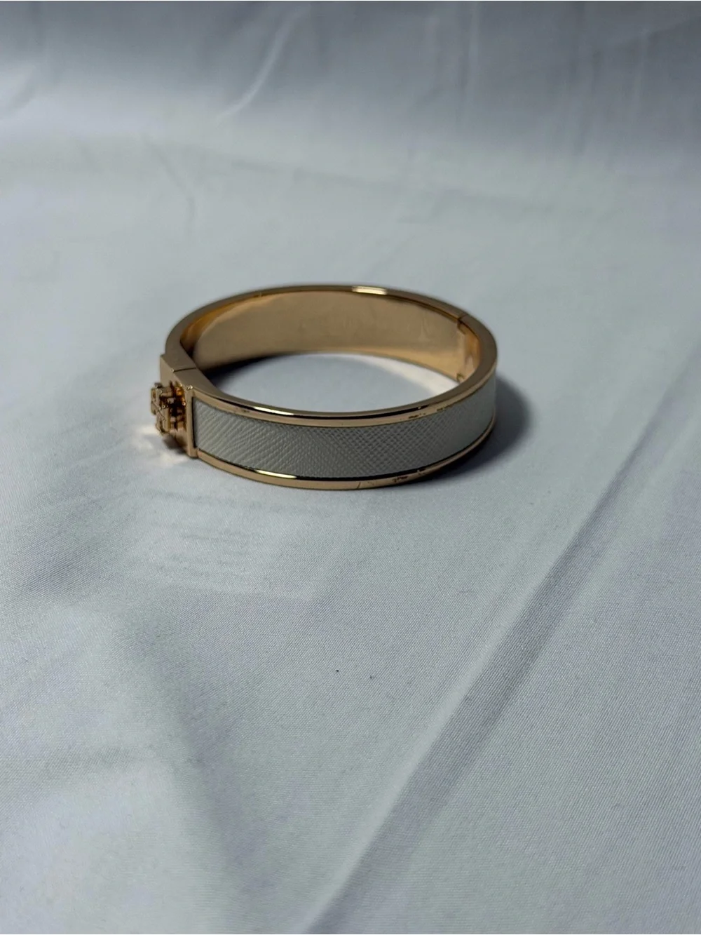 Tory Burch Gold-Tone Bracelet with Cream Inlay